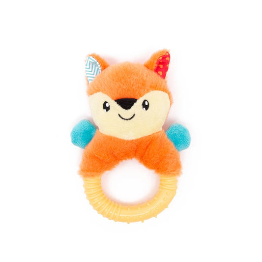 Small Cute Soft Fox & TPR Ring Dog Toy image 0
