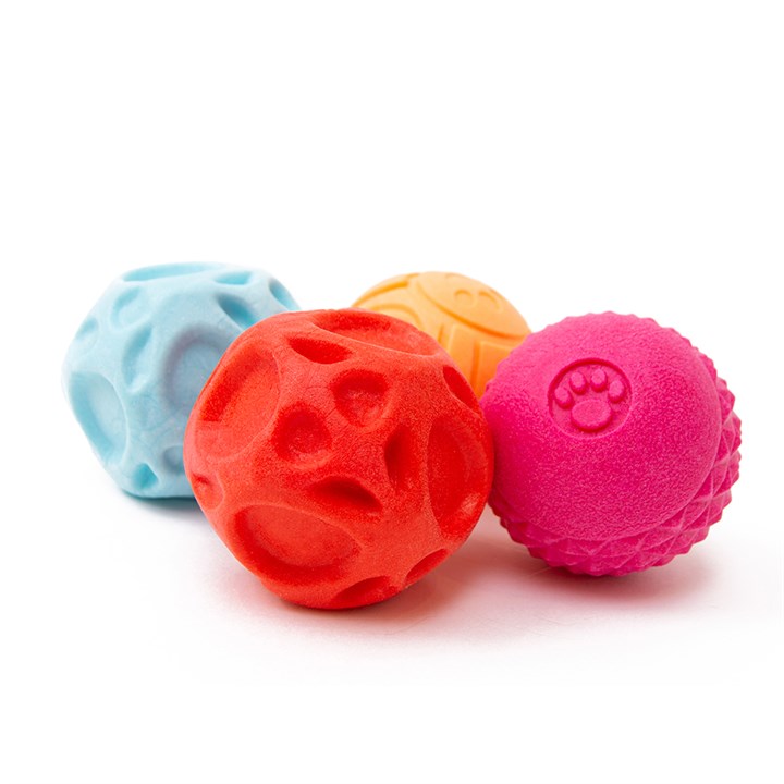 Red Irregular Ball & Orange Paw Ball Dog Toy image 3
