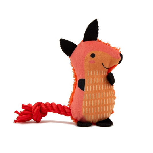 Small Cute Fox with Rope Dog Toy image 0