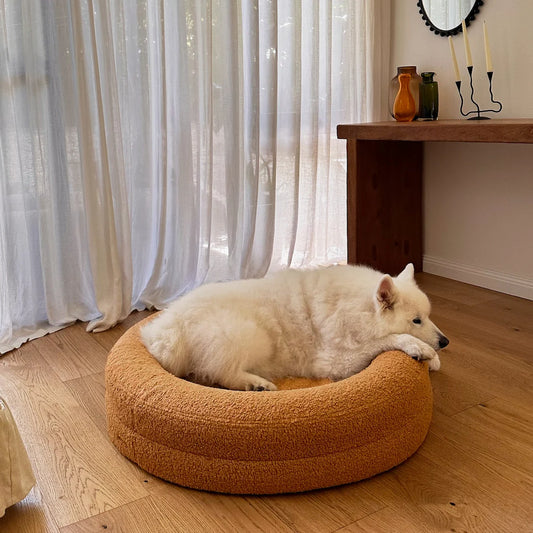 Dogs Bed Brown Round image 0