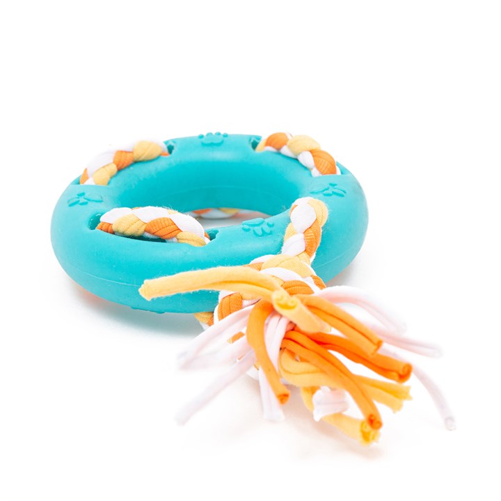 Small Cute Ring & Jersey Rope Dog Toy image 1
